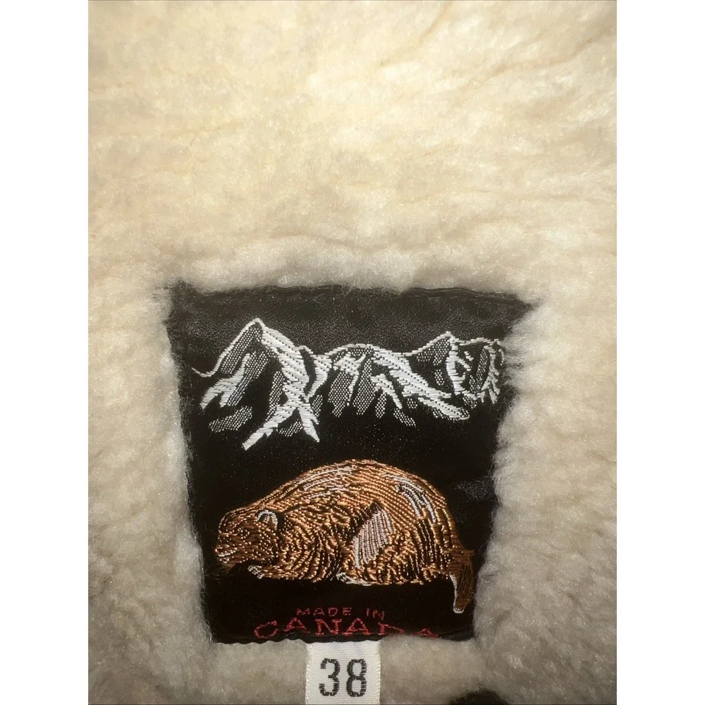 Vintage Men's Made In Canada Heavy Sherpa Lined Courdory Jacket Brown/Tan Sz‎ 38